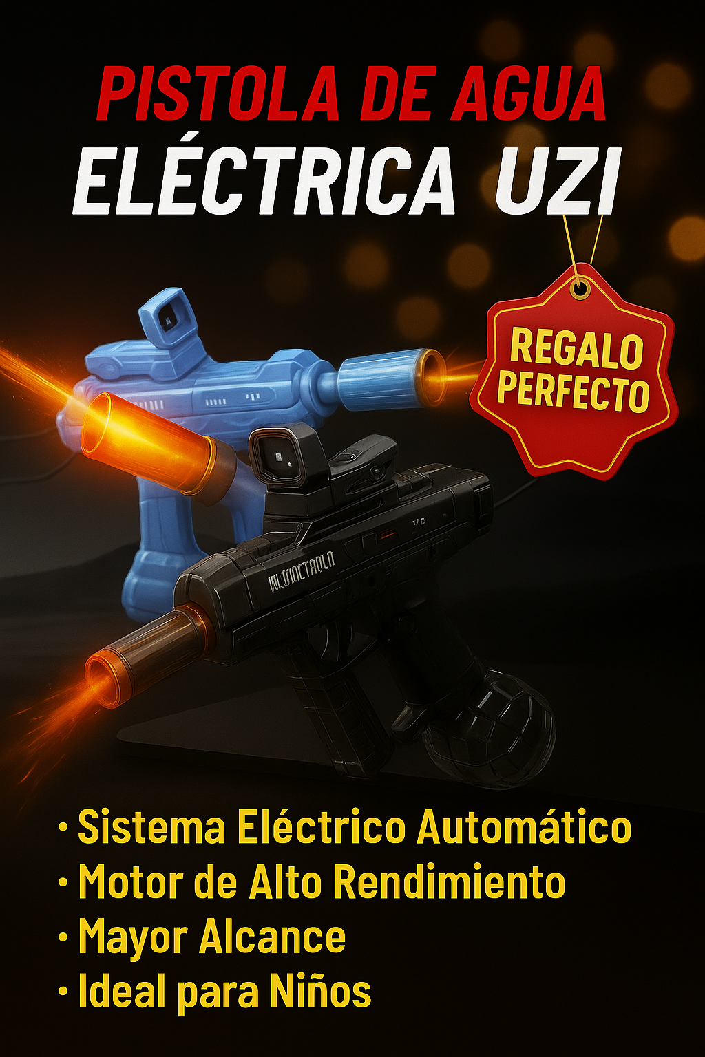 Pistola de Agua Eléctrica Uzi RGB